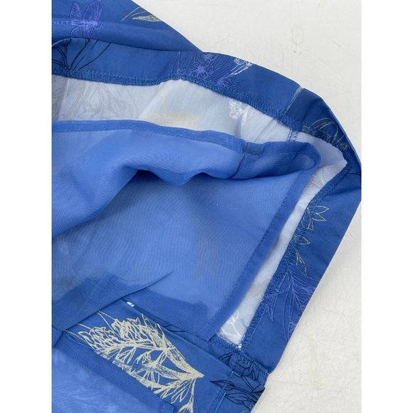 H & M Women's Blue Hummingbird Floral Print Pockets Skirt Back Zip Size 8 - Picture 9 of 15